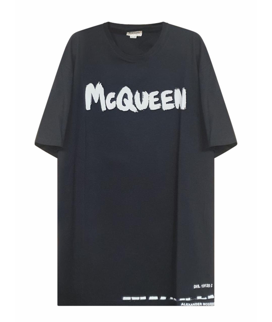 ALEXANDER MCQUEEN Черная хлопковая футболка, фото 1