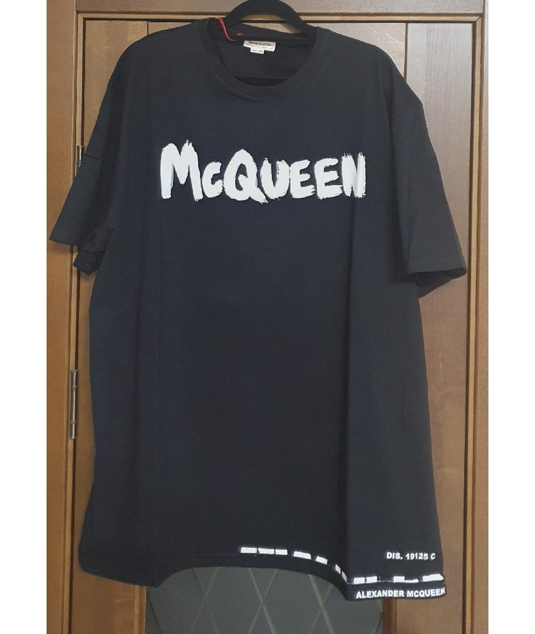 ALEXANDER MCQUEEN Черная хлопковая футболка, фото 8