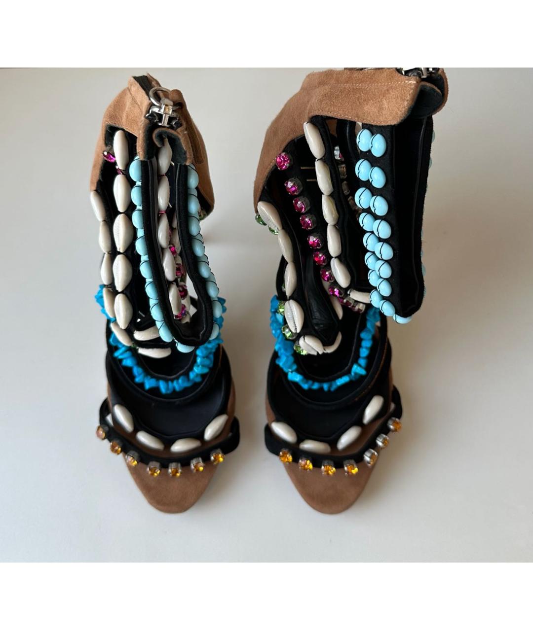 GIUSEPPE ZANOTTI DESIGN Коричневые замшевые босоножки, фото 2