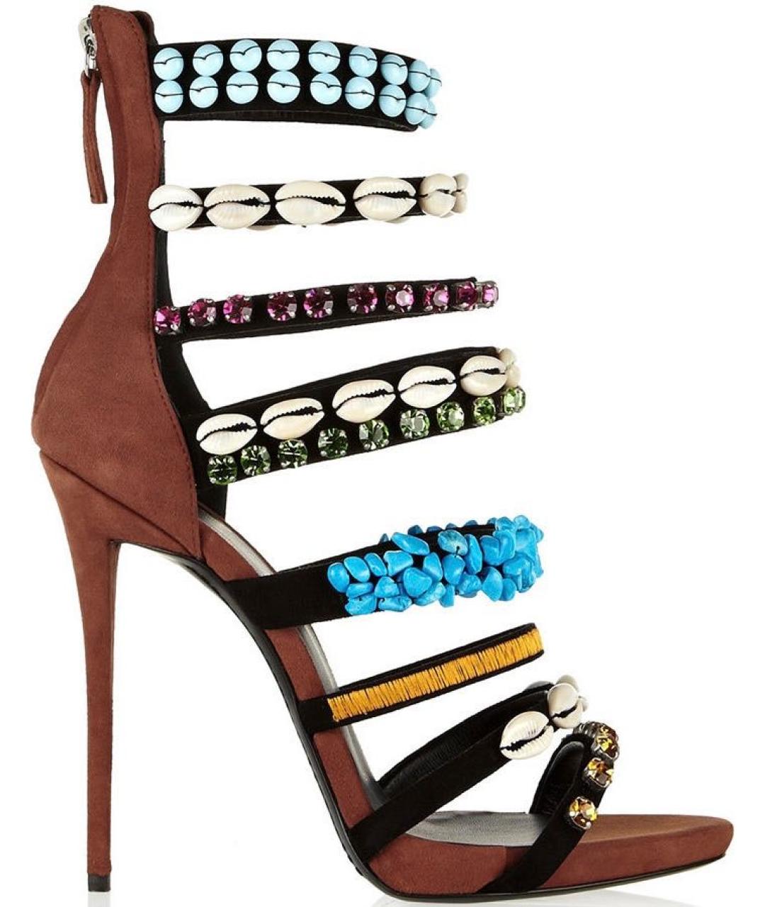 GIUSEPPE ZANOTTI DESIGN Коричневые замшевые босоножки, фото 1