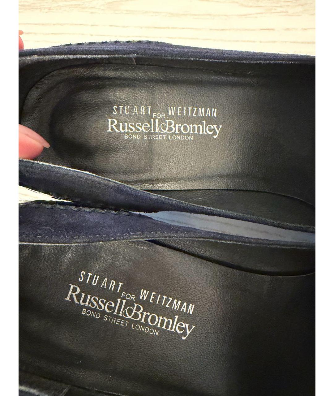 STUART WEITZMAN Темно-синие кожаные туфли, фото 3