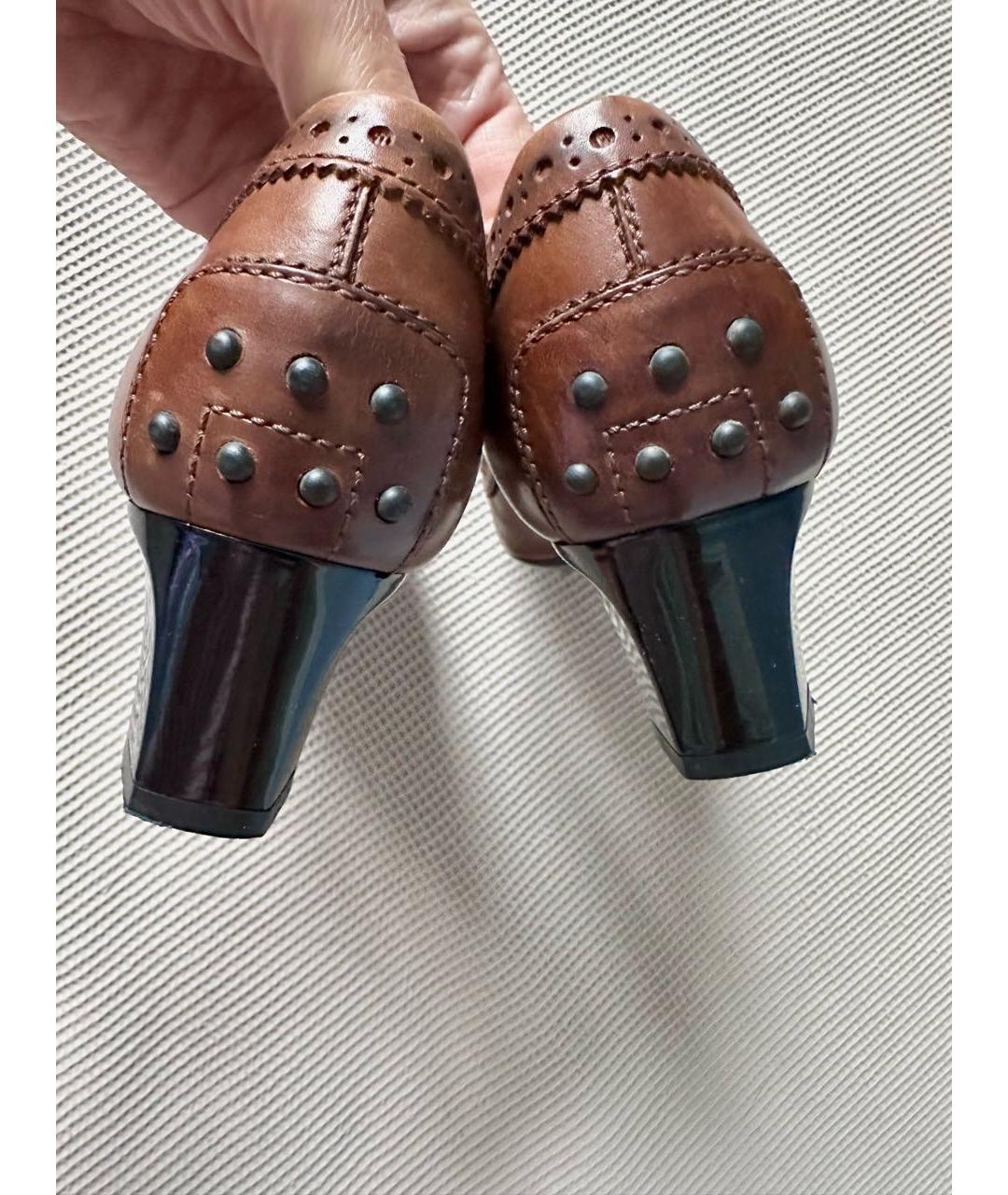 TOD'S Коричневые кожаные туфли, фото 4