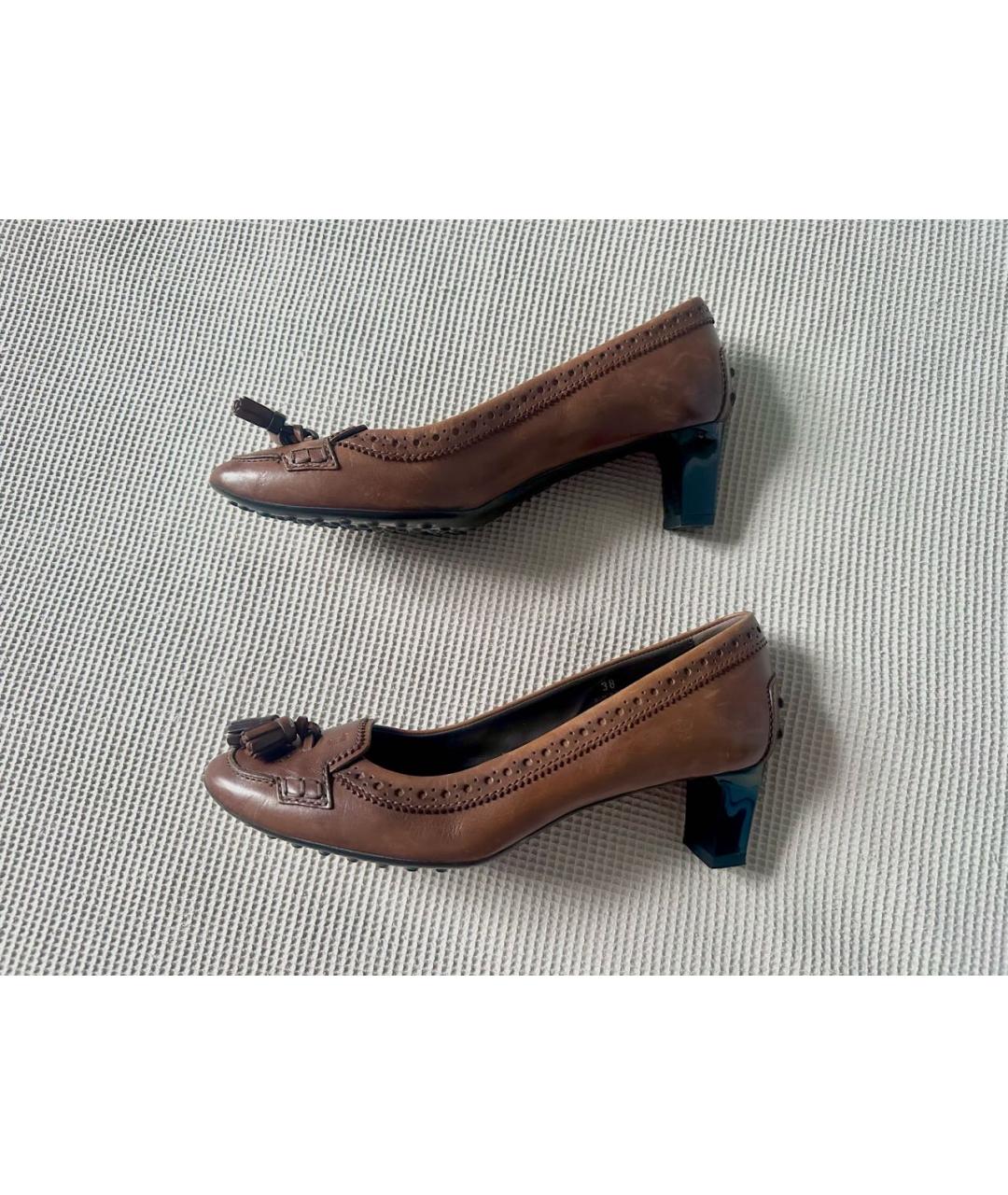 TOD'S Коричневые кожаные туфли, фото 2
