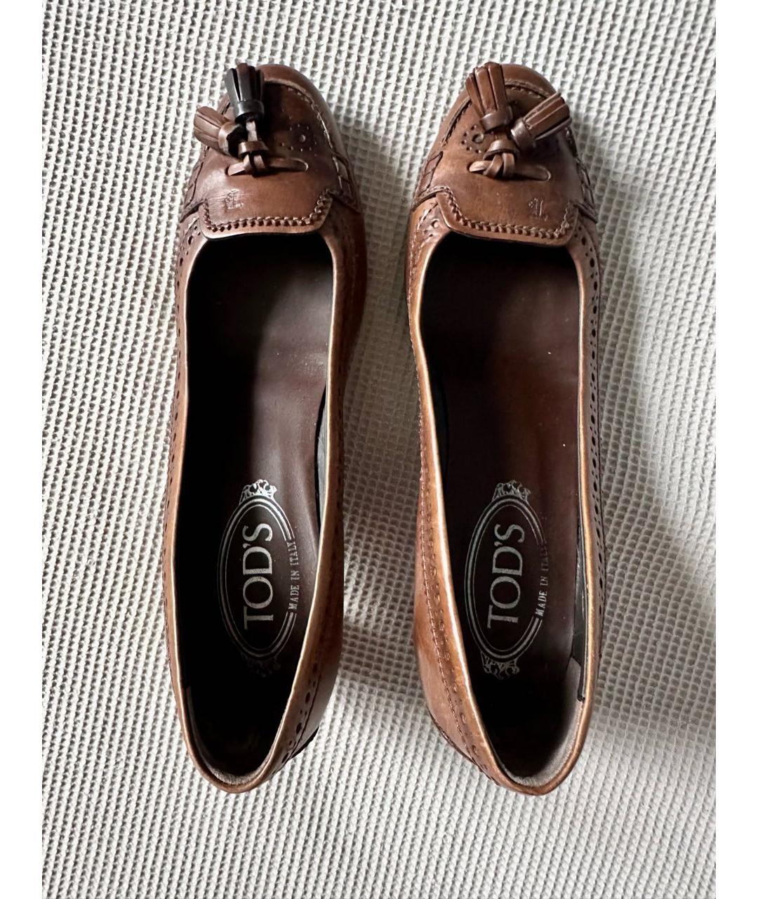 TOD'S Коричневые кожаные туфли, фото 3