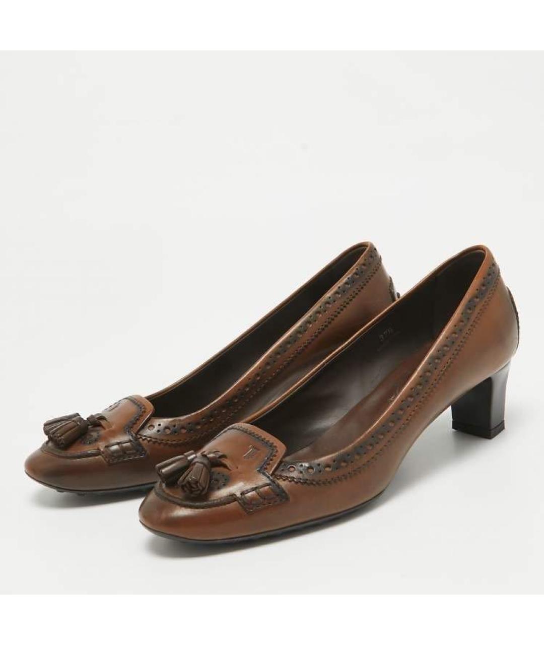 TOD'S Коричневые кожаные туфли, фото 8