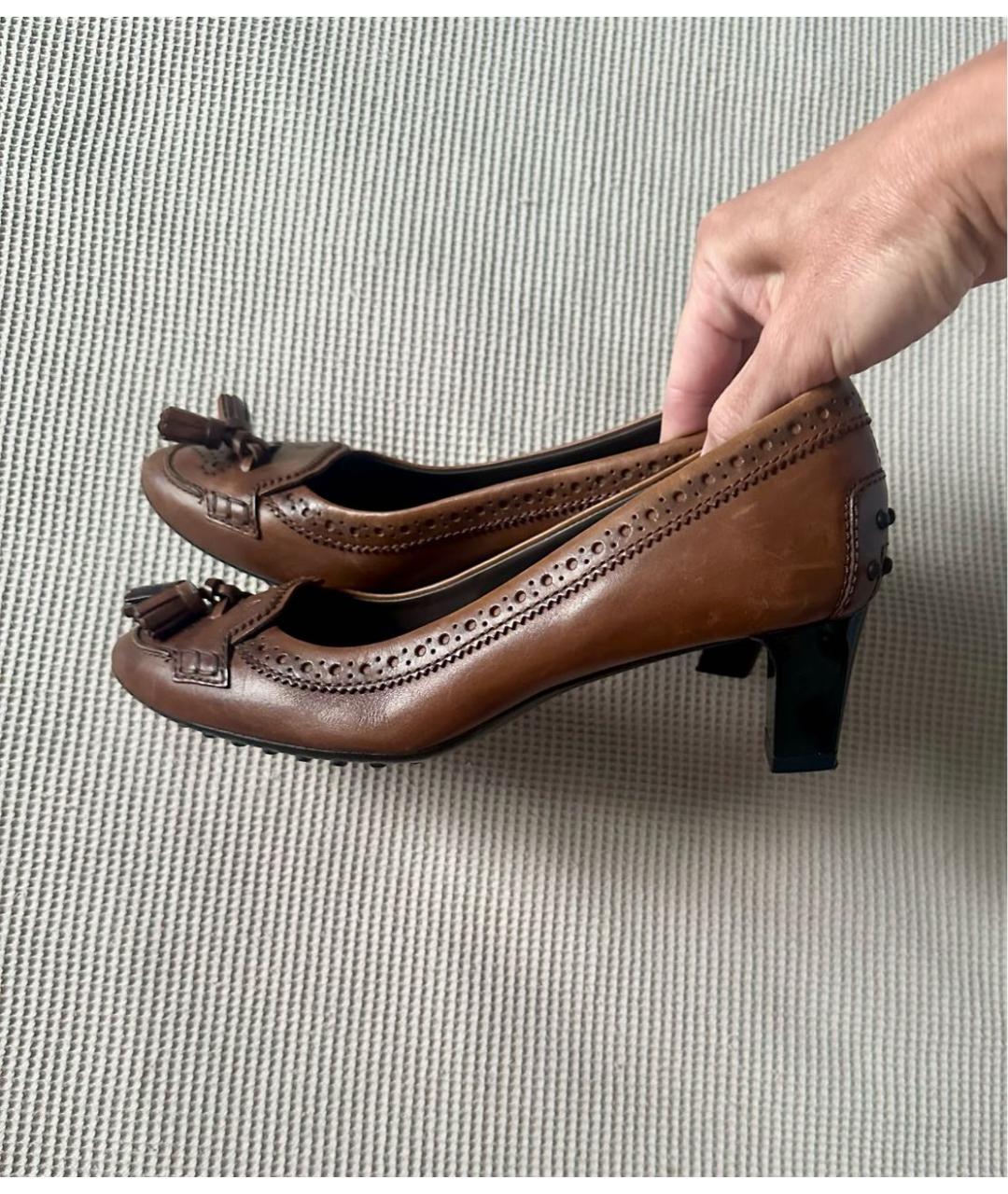 TOD'S Коричневые кожаные туфли, фото 7