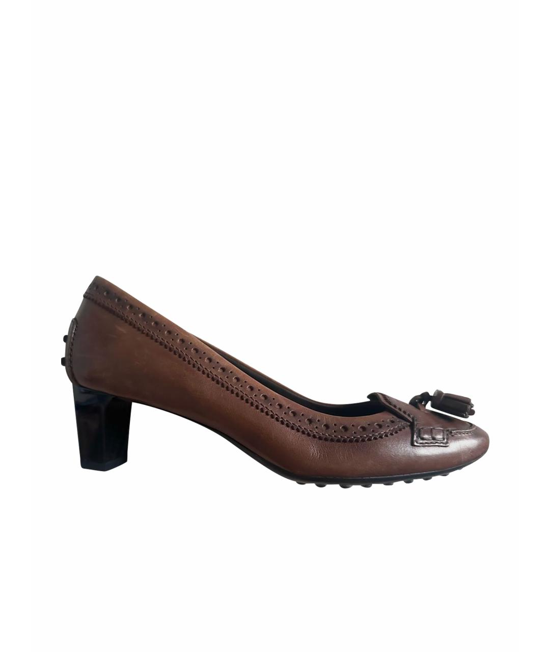 TOD'S Коричневые кожаные туфли, фото 1