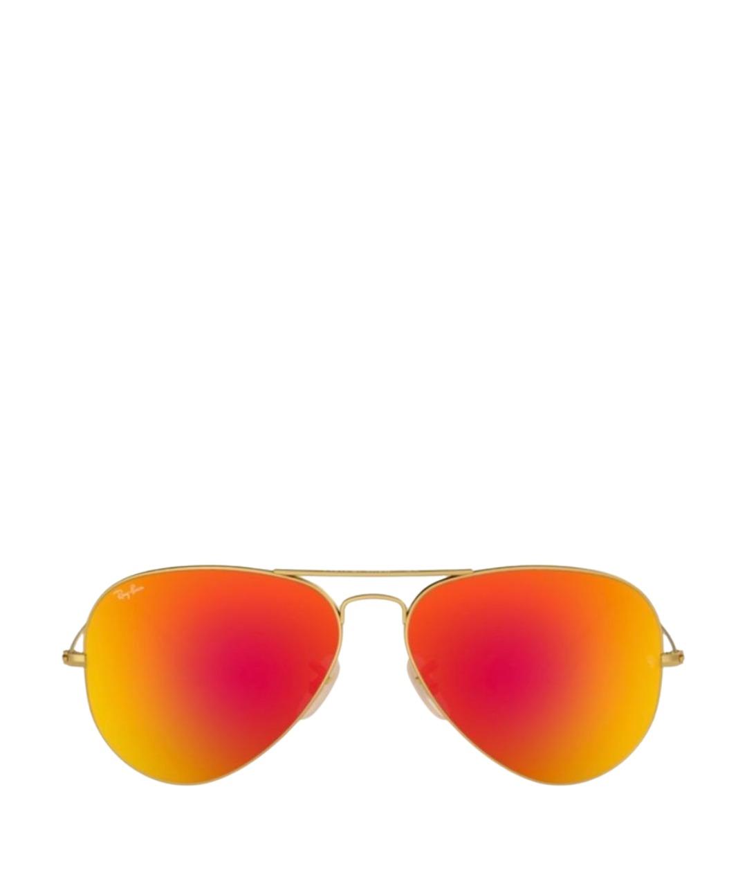 RAY BAN Оранжевые металлические солнцезащитные очки, фото 1