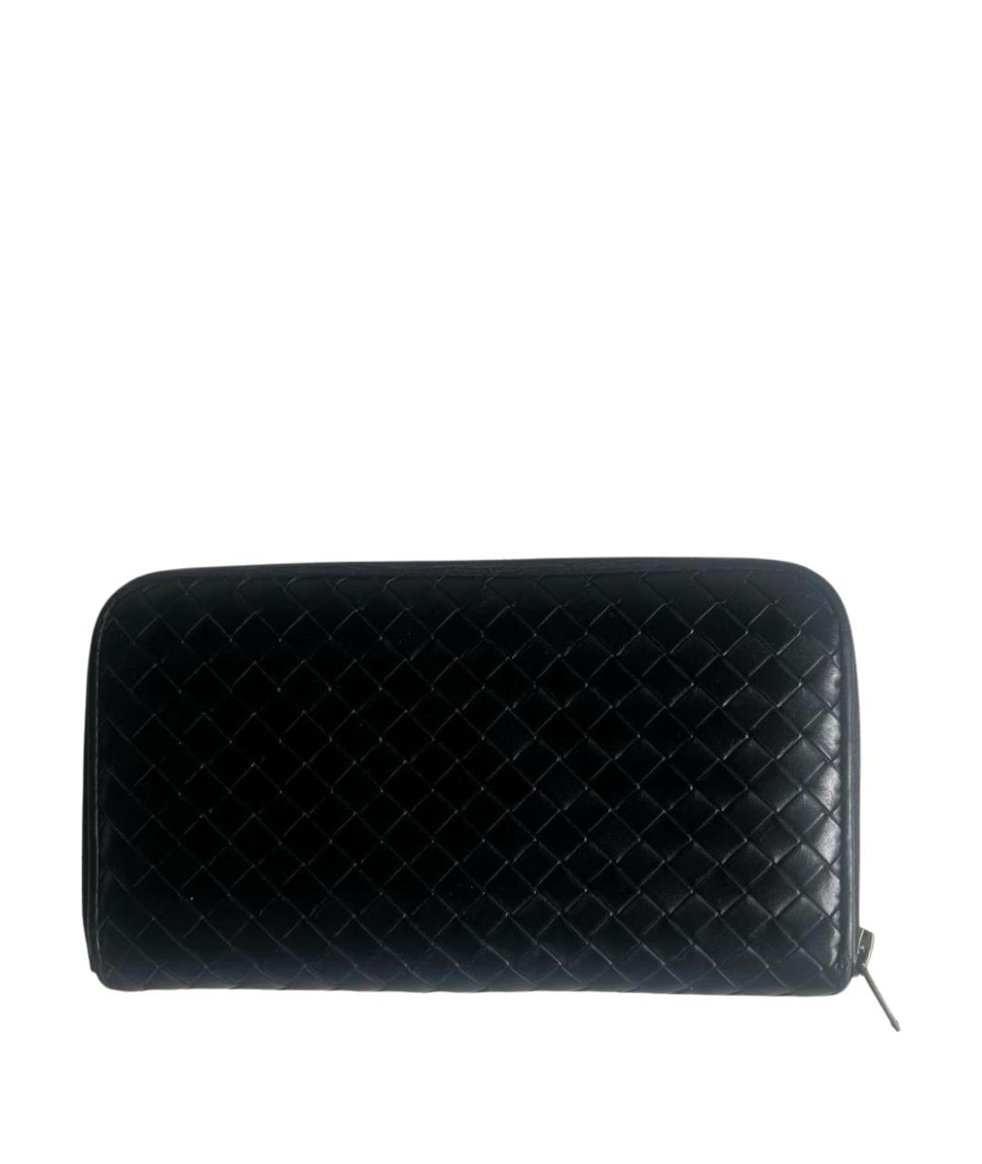 BOTTEGA VENETA Черный кожаный кошелек, фото 1
