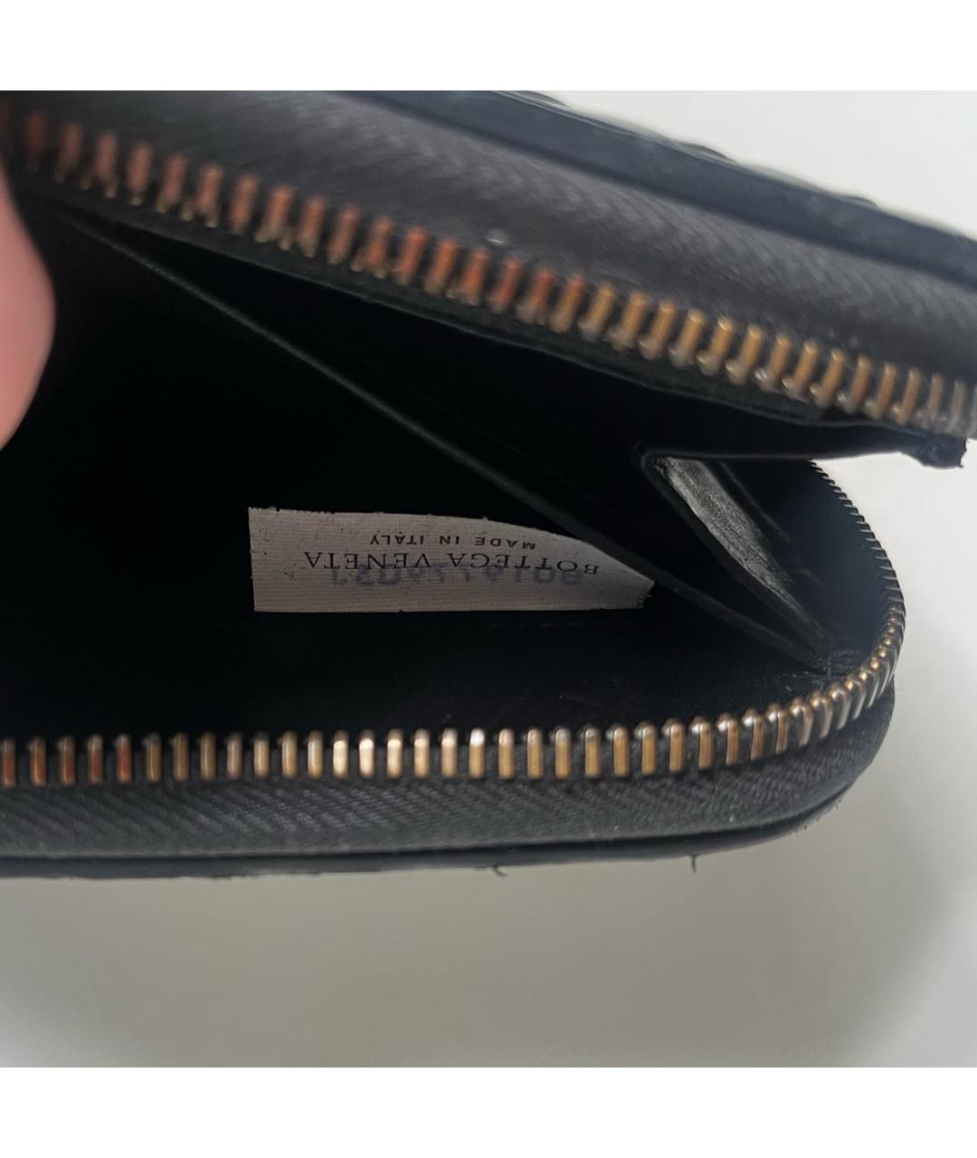 BOTTEGA VENETA Черный кожаный кошелек, фото 5