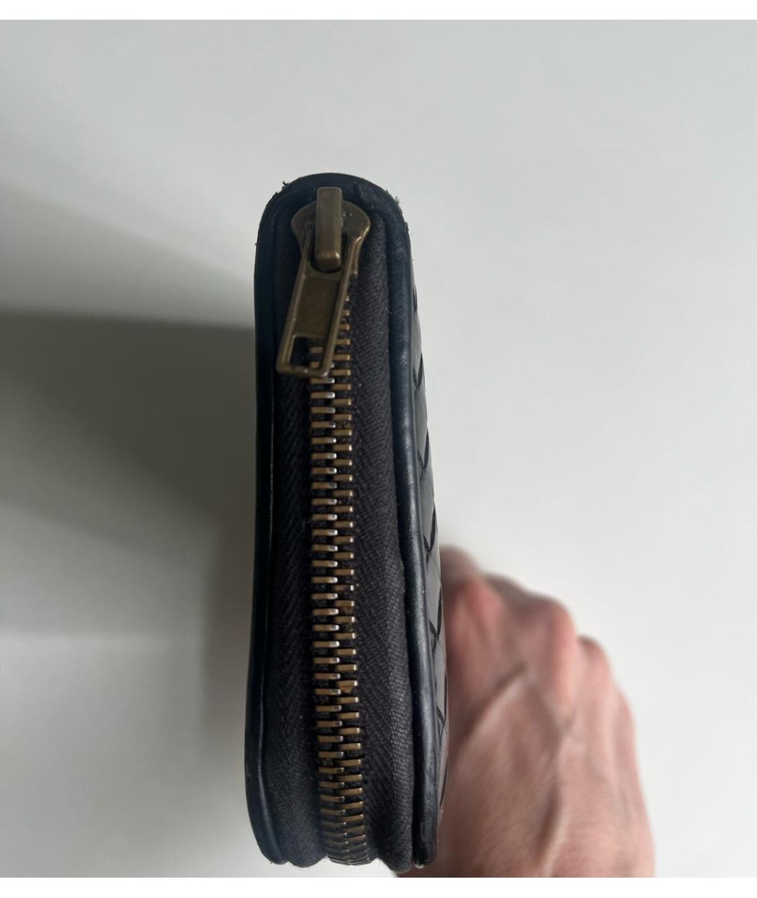 BOTTEGA VENETA Черный кожаный кошелек, фото 8