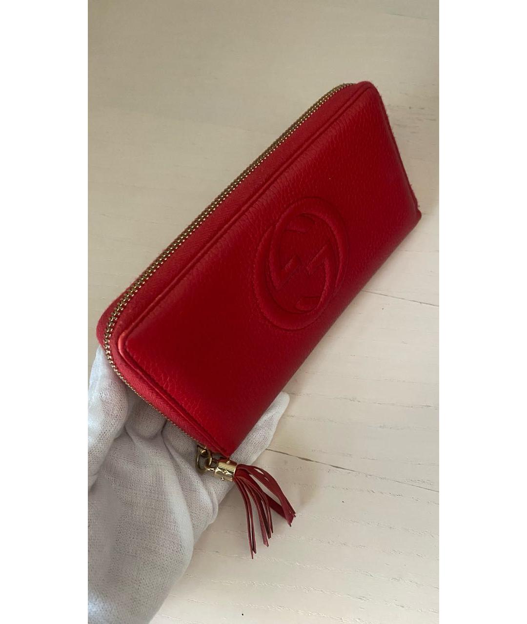 GUCCI Красный кожаный кошелек, фото 2