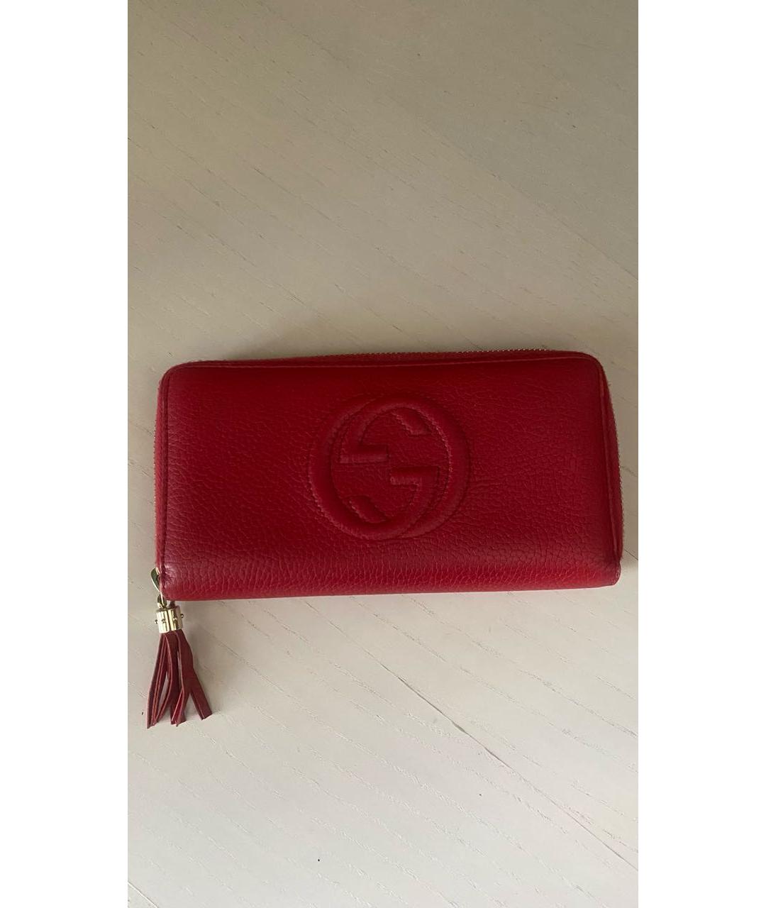 GUCCI Красный кожаный кошелек, фото 6