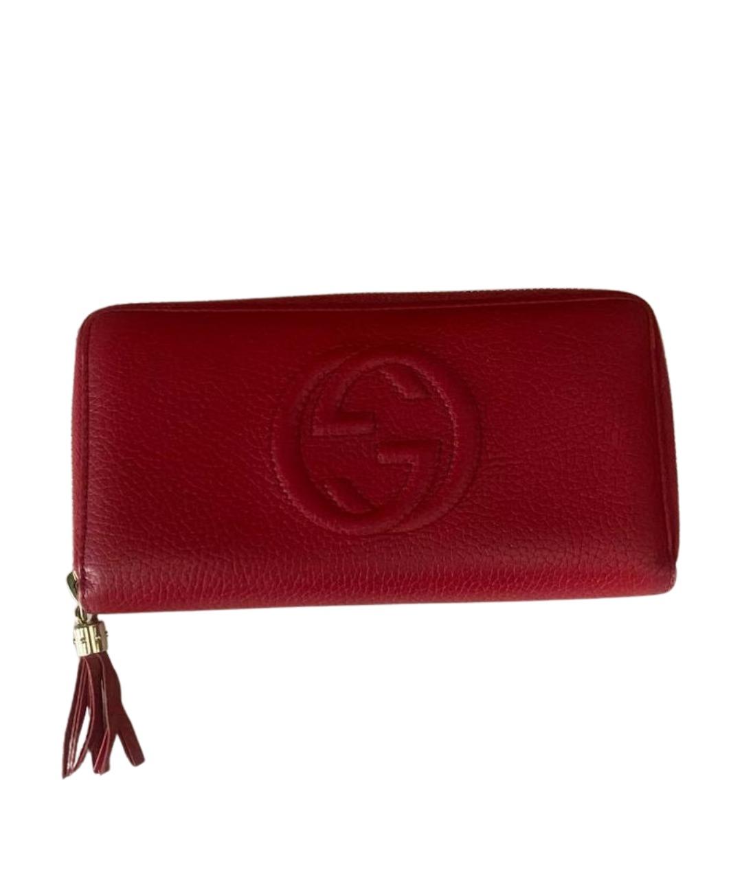 GUCCI Красный кожаный кошелек, фото 1