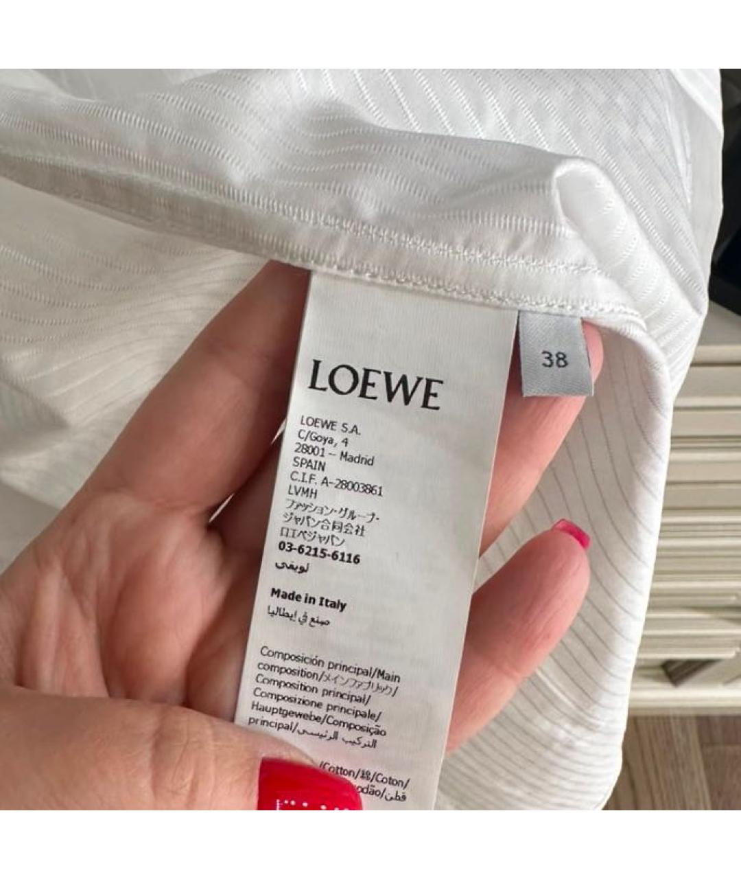 LOEWE Белая хлопковая рубашка, фото 4