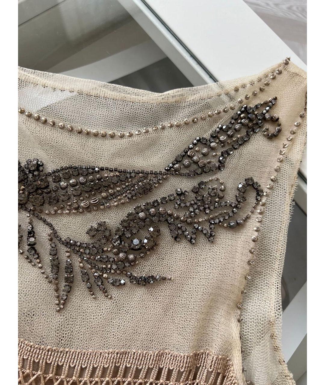 ALBERTA FERRETTI Бежевое коктейльное платье, фото 6