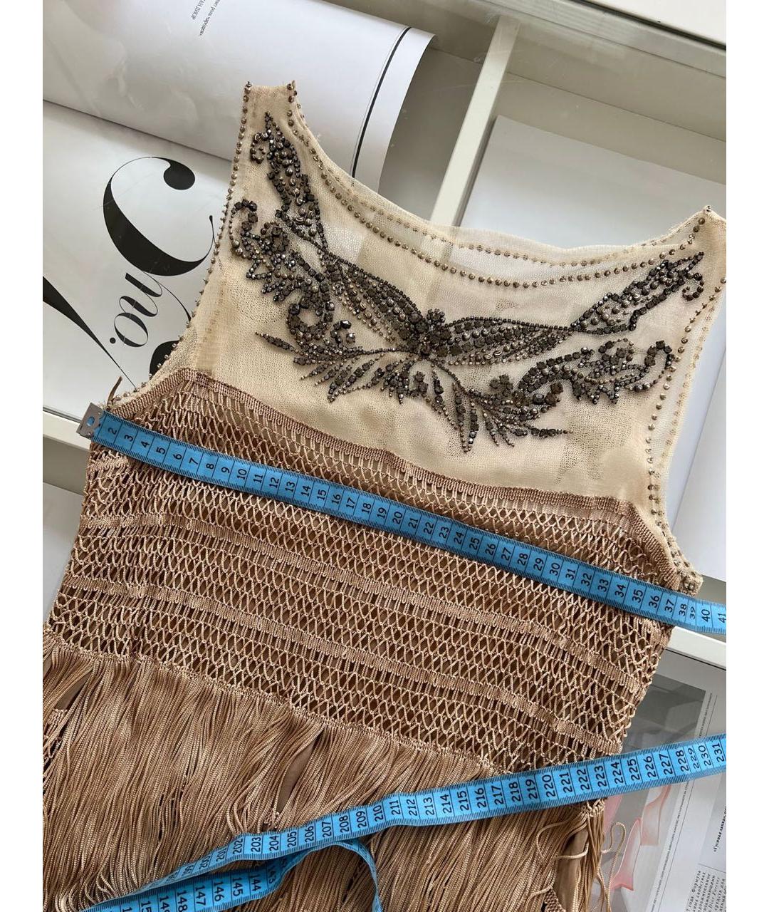 ALBERTA FERRETTI Бежевое коктейльное платье, фото 8