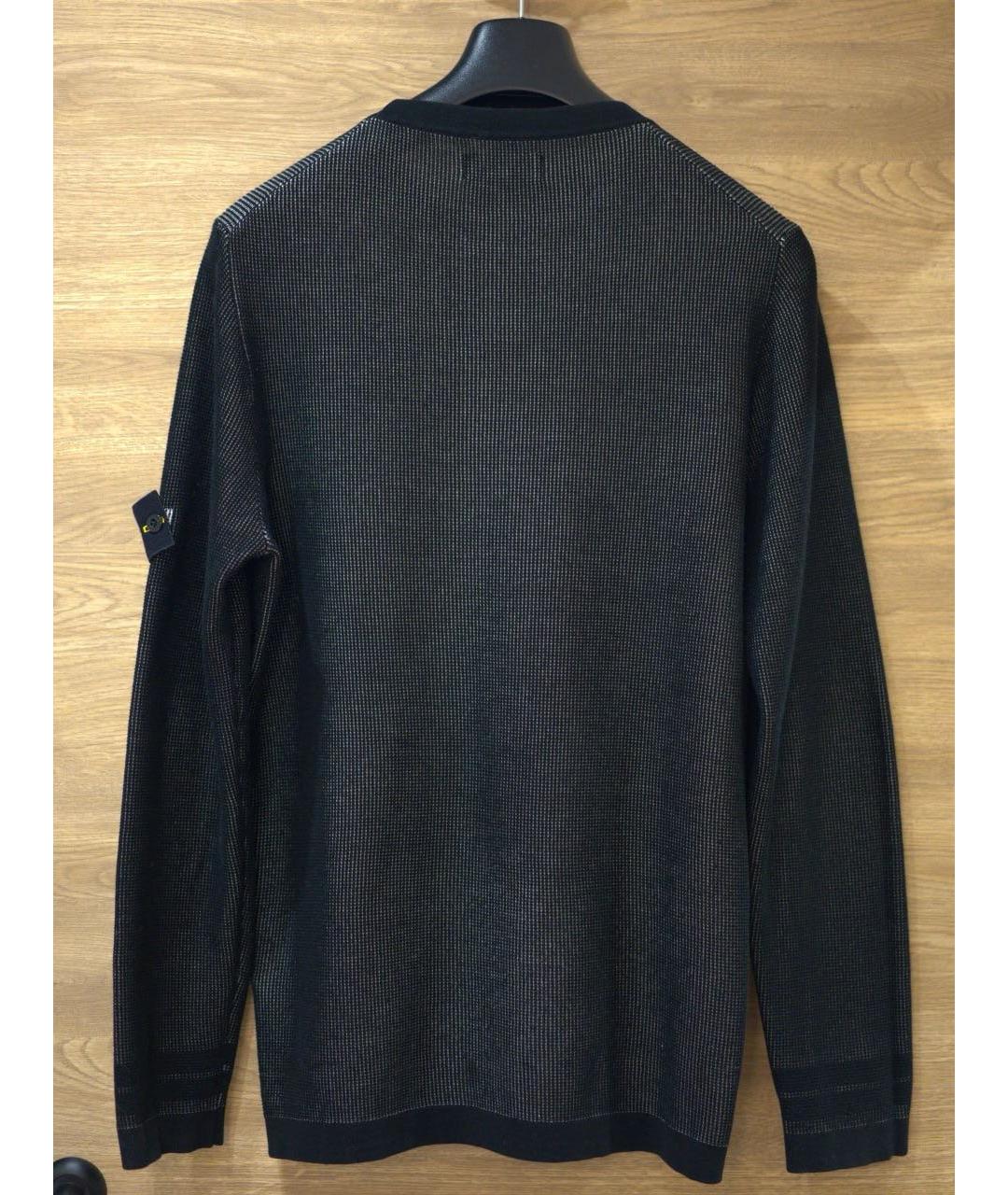 STONE ISLAND Антрацитовый хлопковый джемпер / свитер, фото 2