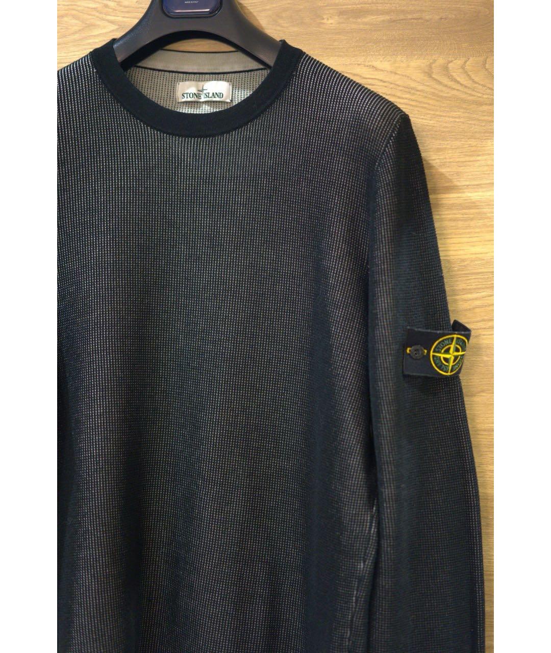 STONE ISLAND Антрацитовый хлопковый джемпер / свитер, фото 3