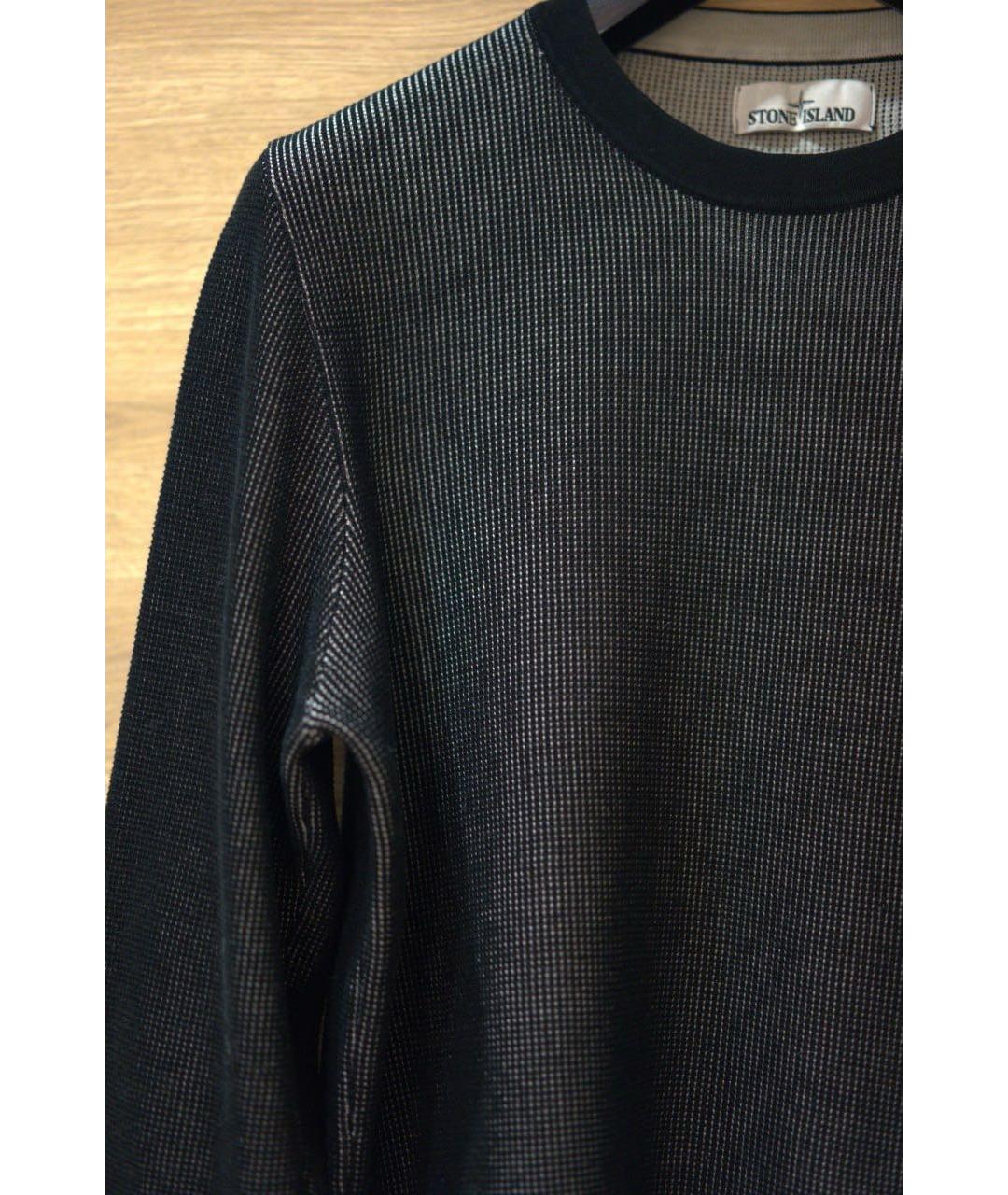 STONE ISLAND Антрацитовый хлопковый джемпер / свитер, фото 6