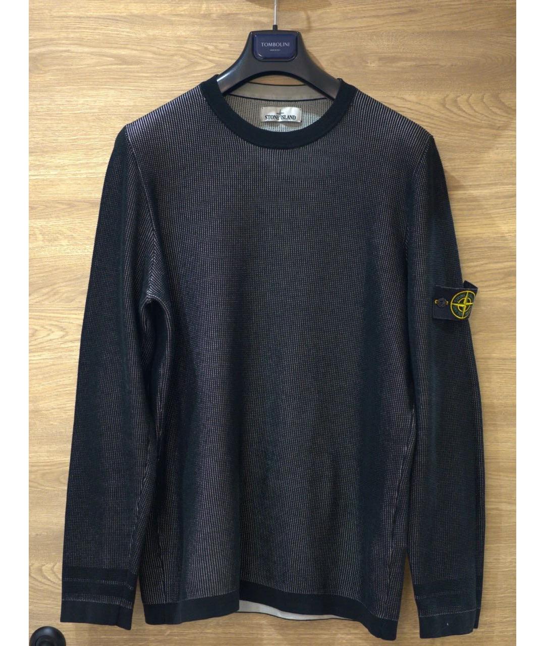 STONE ISLAND Антрацитовый хлопковый джемпер / свитер, фото 8