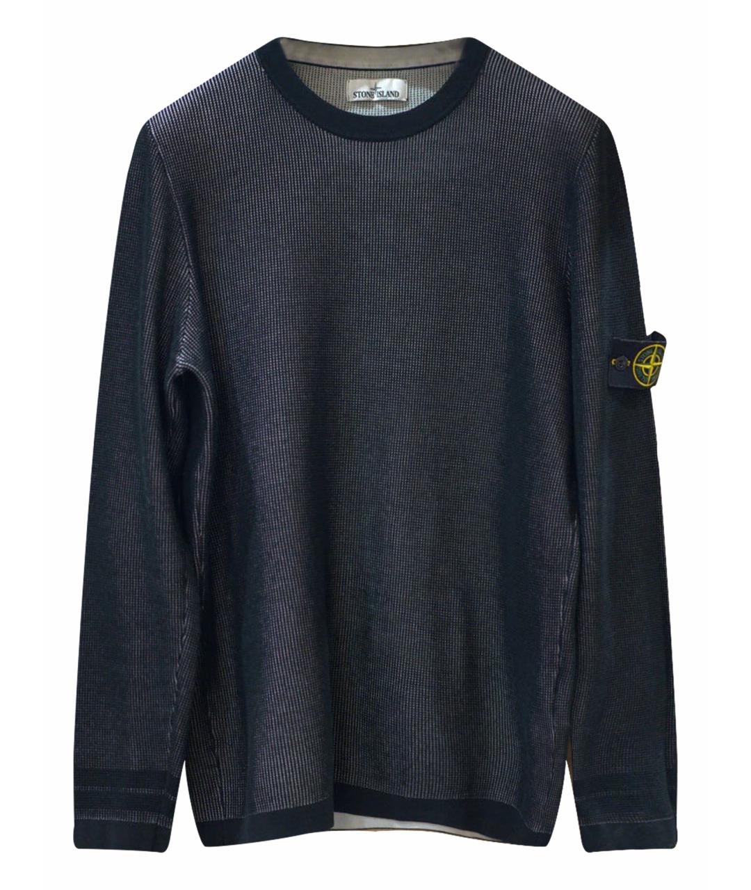 STONE ISLAND Антрацитовый хлопковый джемпер / свитер, фото 1