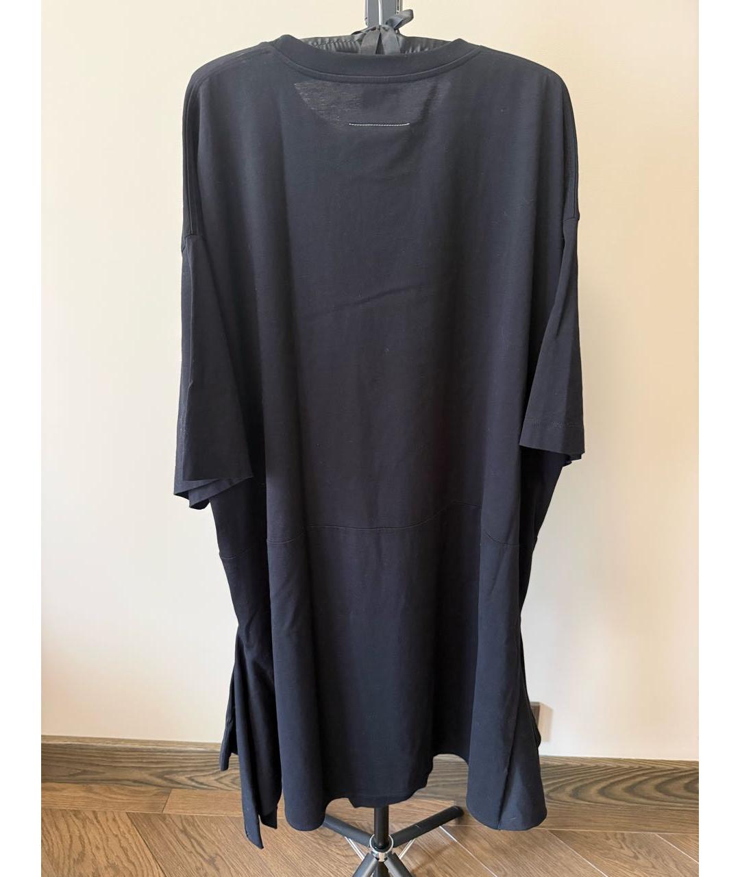 MM6 MAISON MARGIELA Черное хлопковое повседневное платье, фото 2