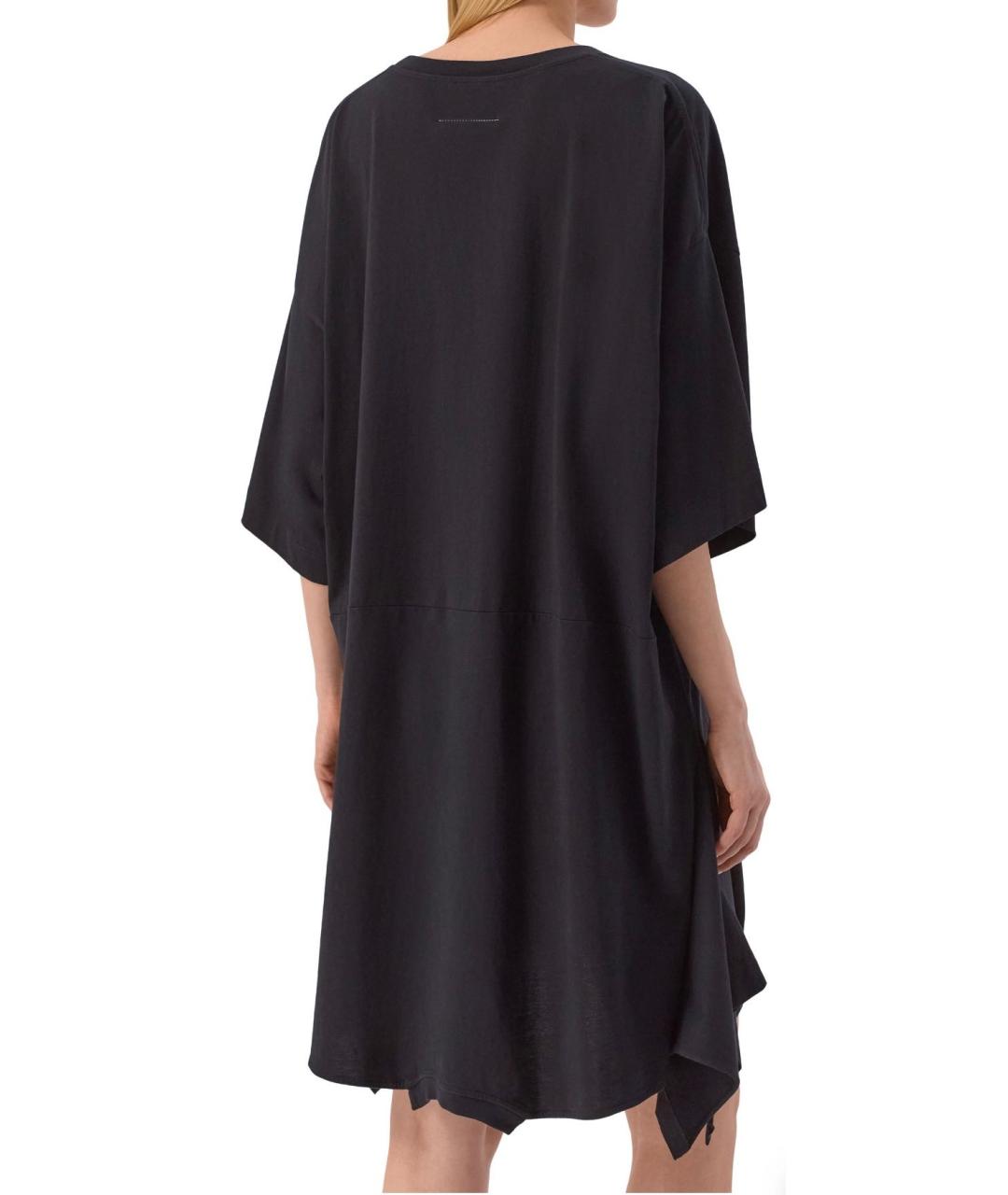MM6 MAISON MARGIELA Черное хлопковое повседневное платье, фото 4