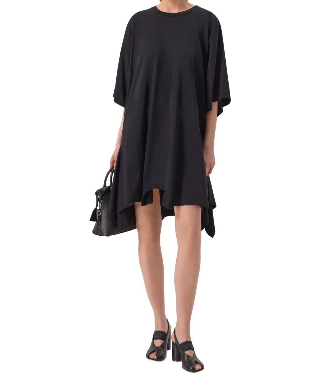 MM6 MAISON MARGIELA Черное хлопковое повседневное платье, фото 3