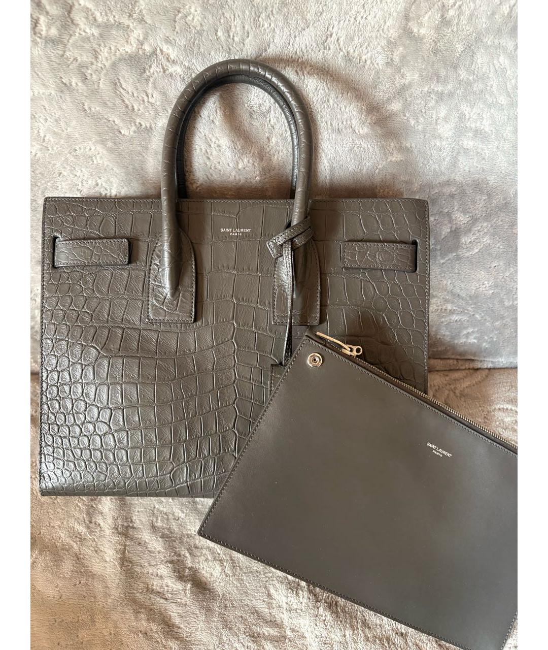 SAINT LAURENT Черная сумка с короткими ручками из лакированной кожи, фото 2