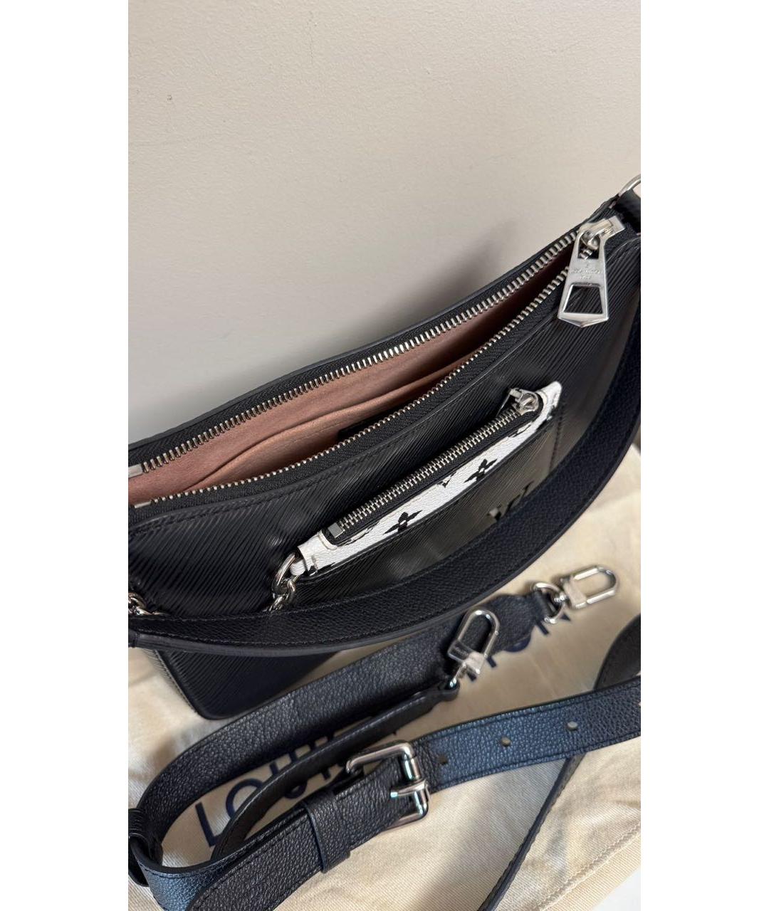 LOUIS VUITTON Черная кожаная сумка через плечо, фото 4
