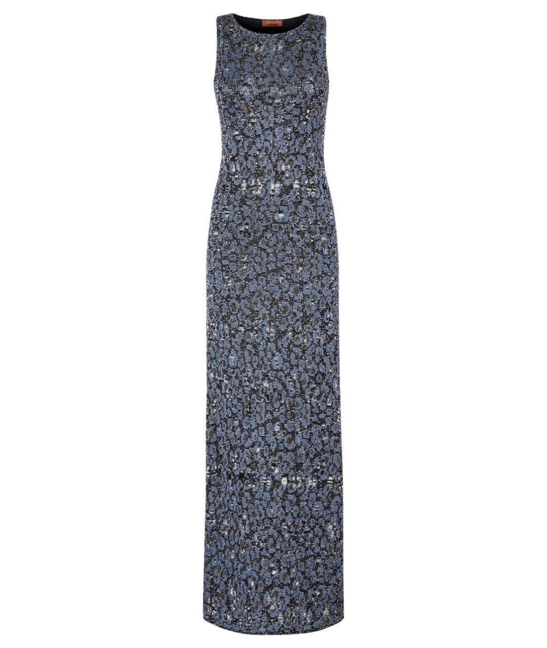 MISSONI Синее вискозное коктейльное платье, фото 1