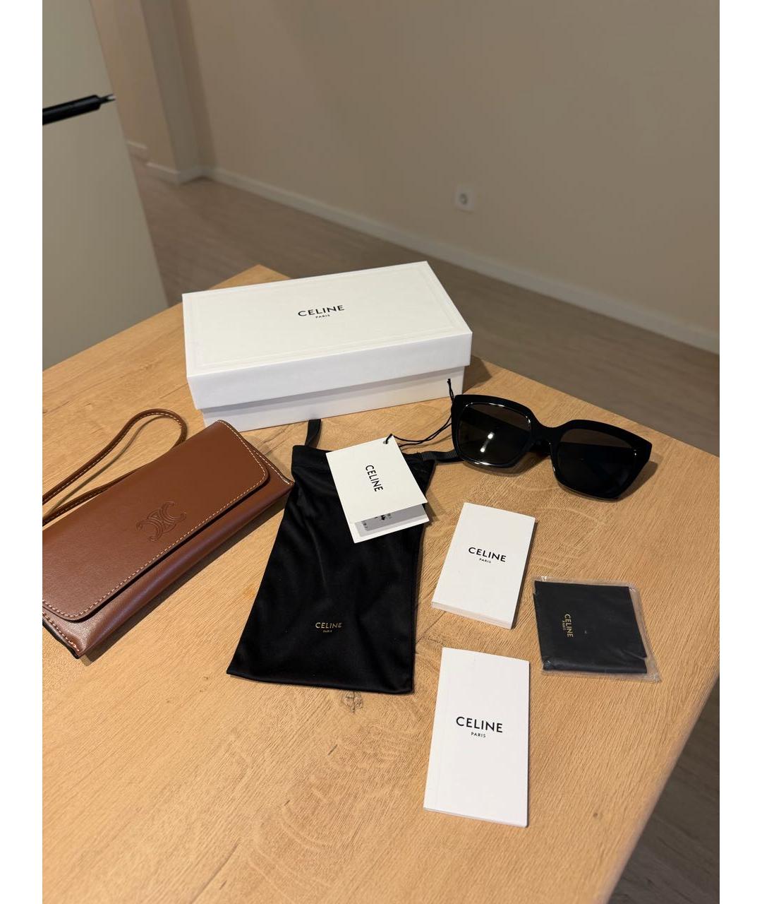 CELINE Черные пластиковые солнцезащитные очки, фото 4