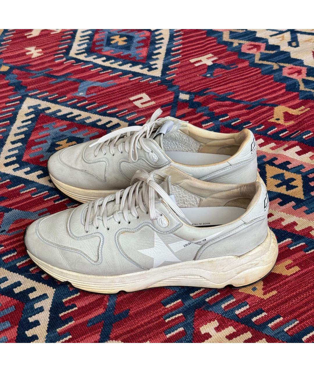 GOLDEN GOOSE Белые нубуковые низкие кроссовки / кеды, фото 7