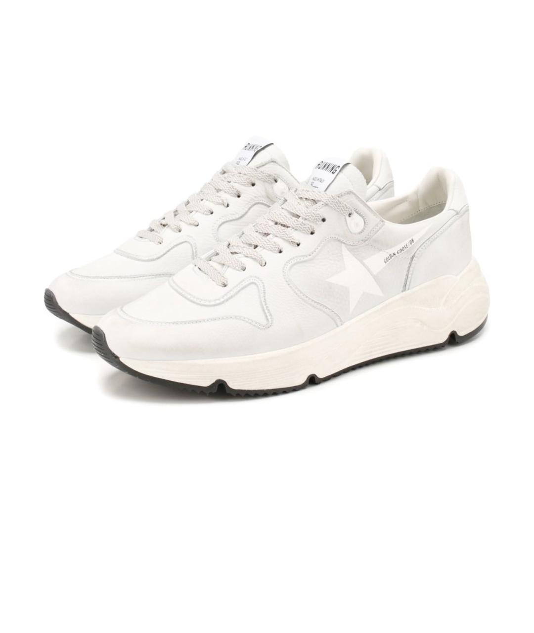 GOLDEN GOOSE Белые нубуковые низкие кроссовки / кеды, фото 2