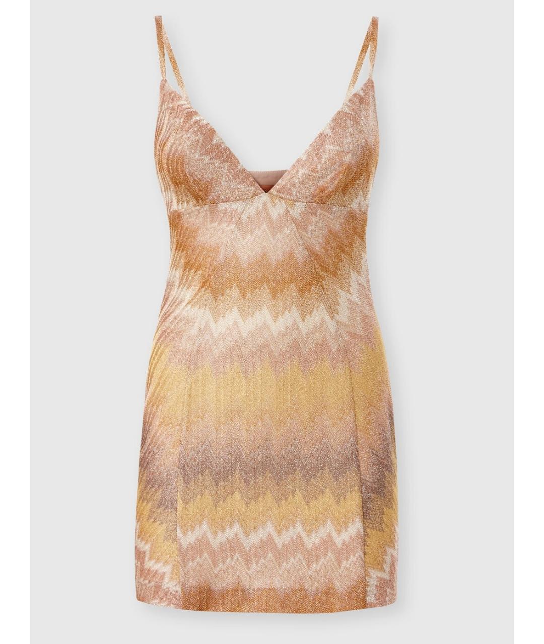 MISSONI Бежевое вискозное коктейльное платье, фото 4