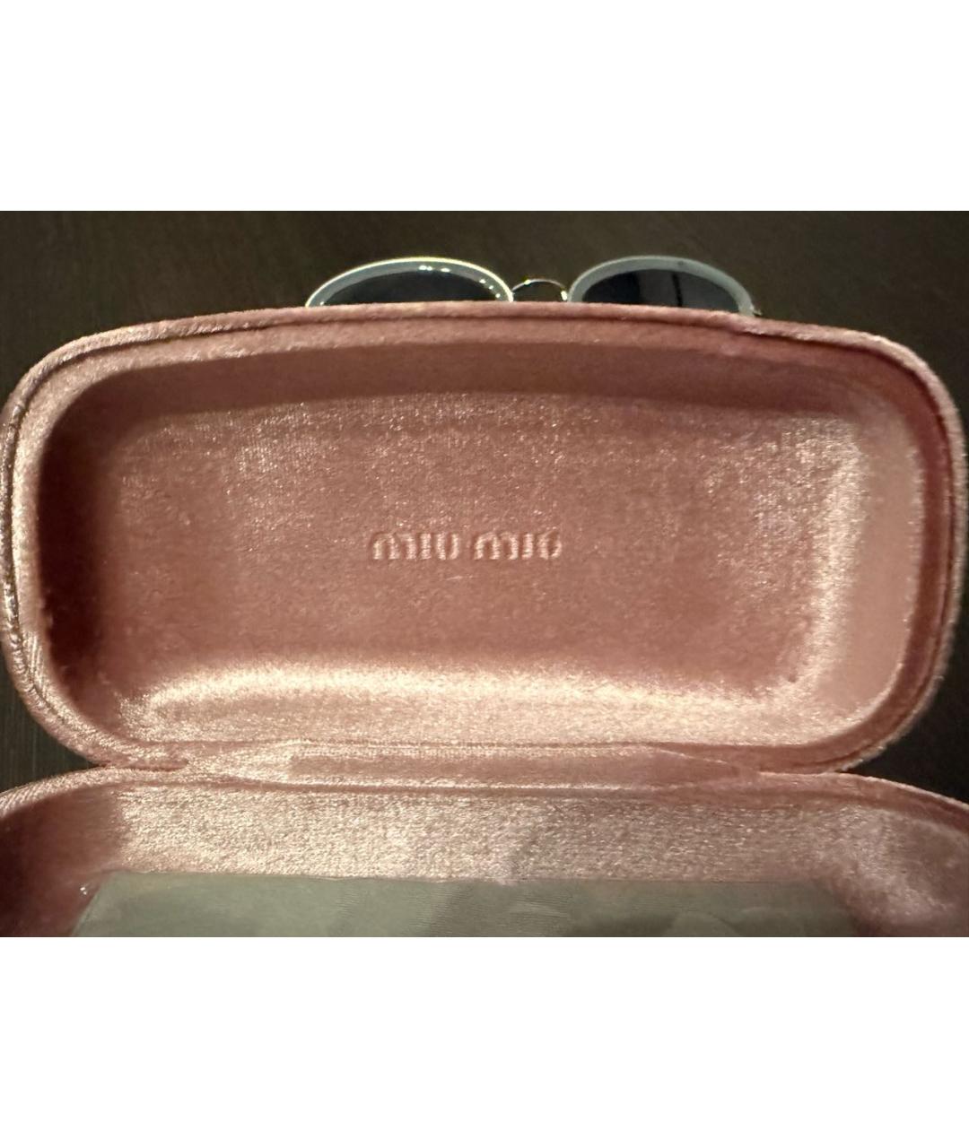 MIU MIU Бирюзовые металлические солнцезащитные очки, фото 3