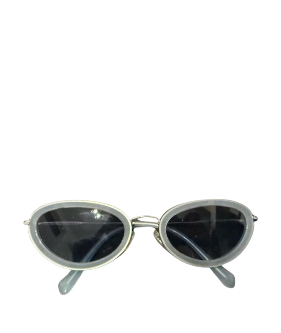 MIU MIU Бирюзовые металлические солнцезащитные очки, фото 1