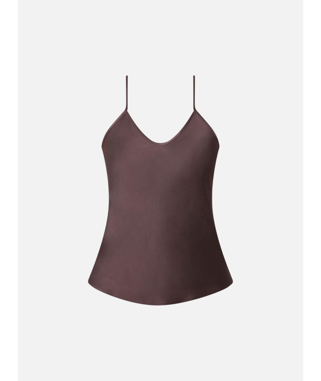 MAX MARA STUDIO Коричневая ацетатная майка, фото 6