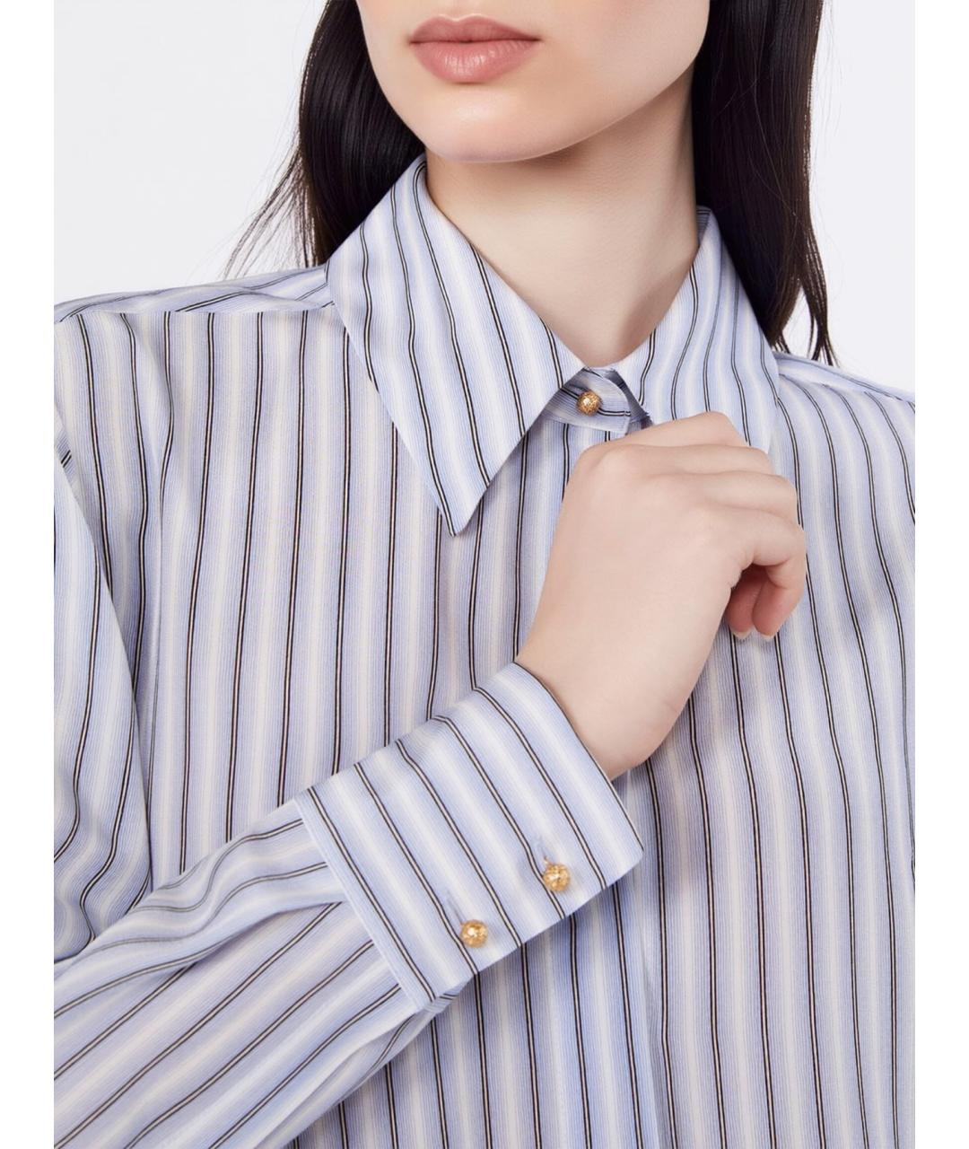 MAX MARA STUDIO Синяя шелковая рубашка, фото 5