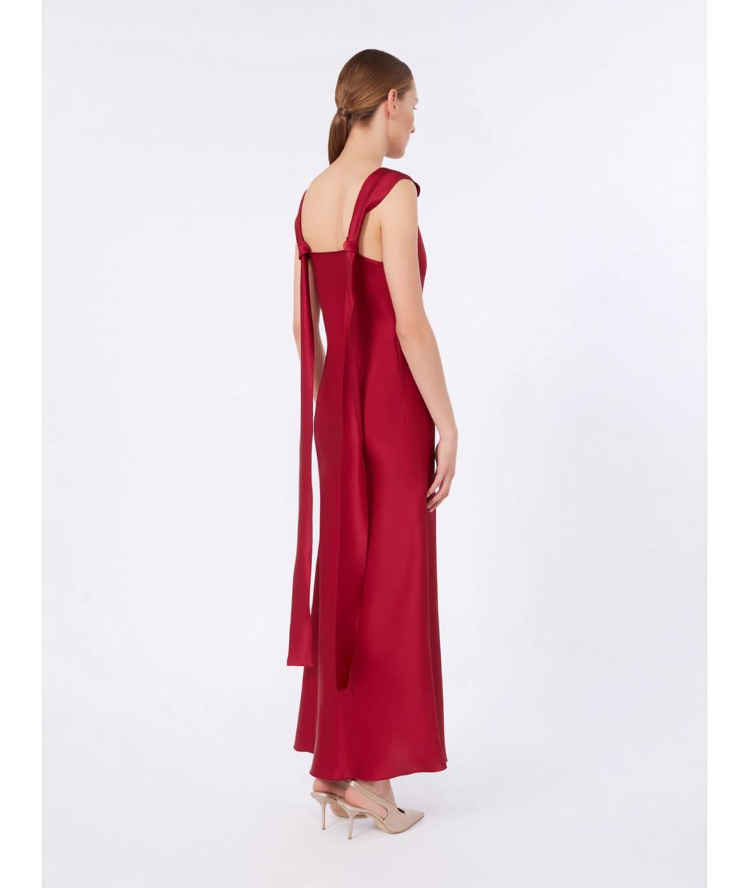 MAX MARA STUDIO Красное шелковое коктейльное платье, фото 5