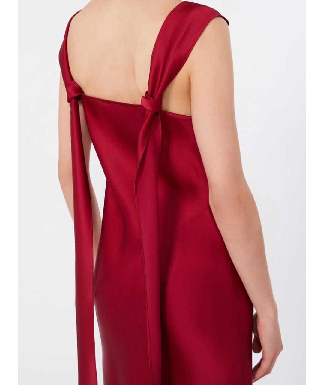MAX MARA STUDIO Красное шелковое коктейльное платье, фото 3