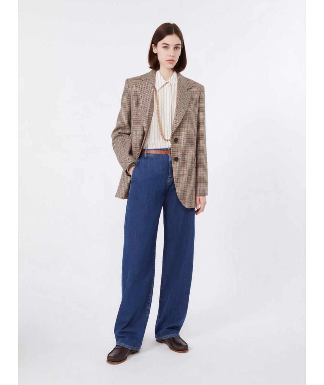 MAX MARA STUDIO Бежевая шелковая рубашка, фото 2