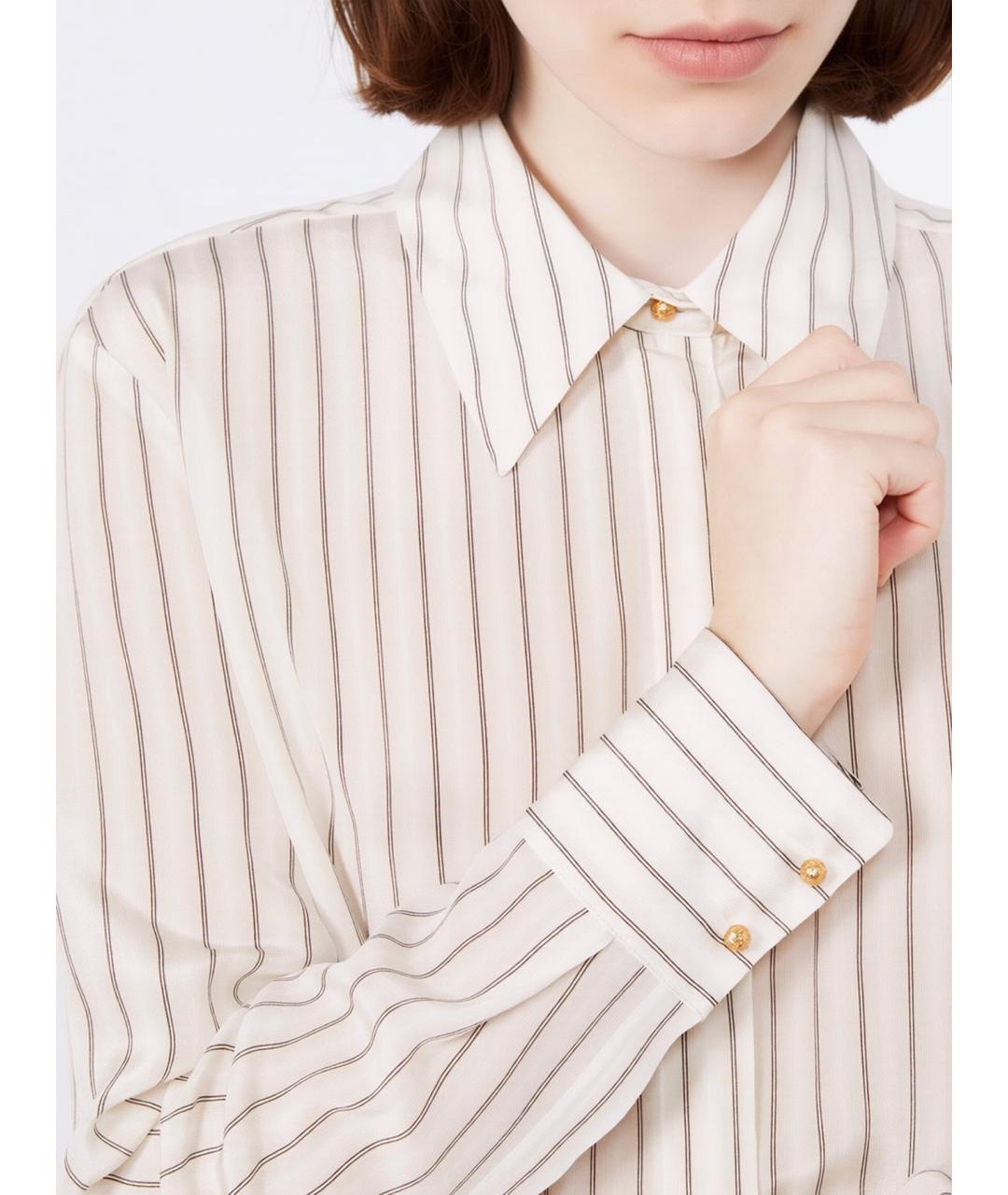 MAX MARA STUDIO Бежевая шелковая рубашка, фото 5
