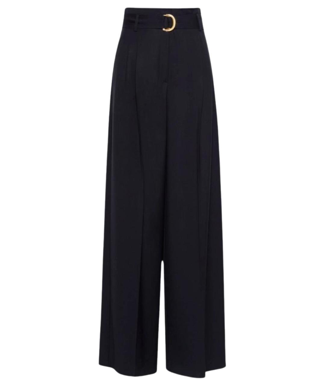 MAX MARA STUDIO Черные шерстяные брюки широкие, фото 1
