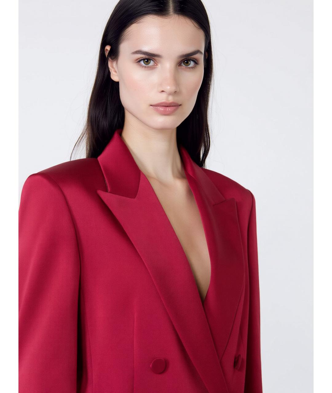 MAX MARA STUDIO Красный ацетатный жакет/пиджак, фото 5