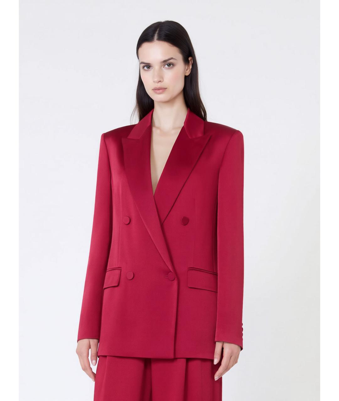 MAX MARA STUDIO Красный ацетатный жакет/пиджак, фото 3