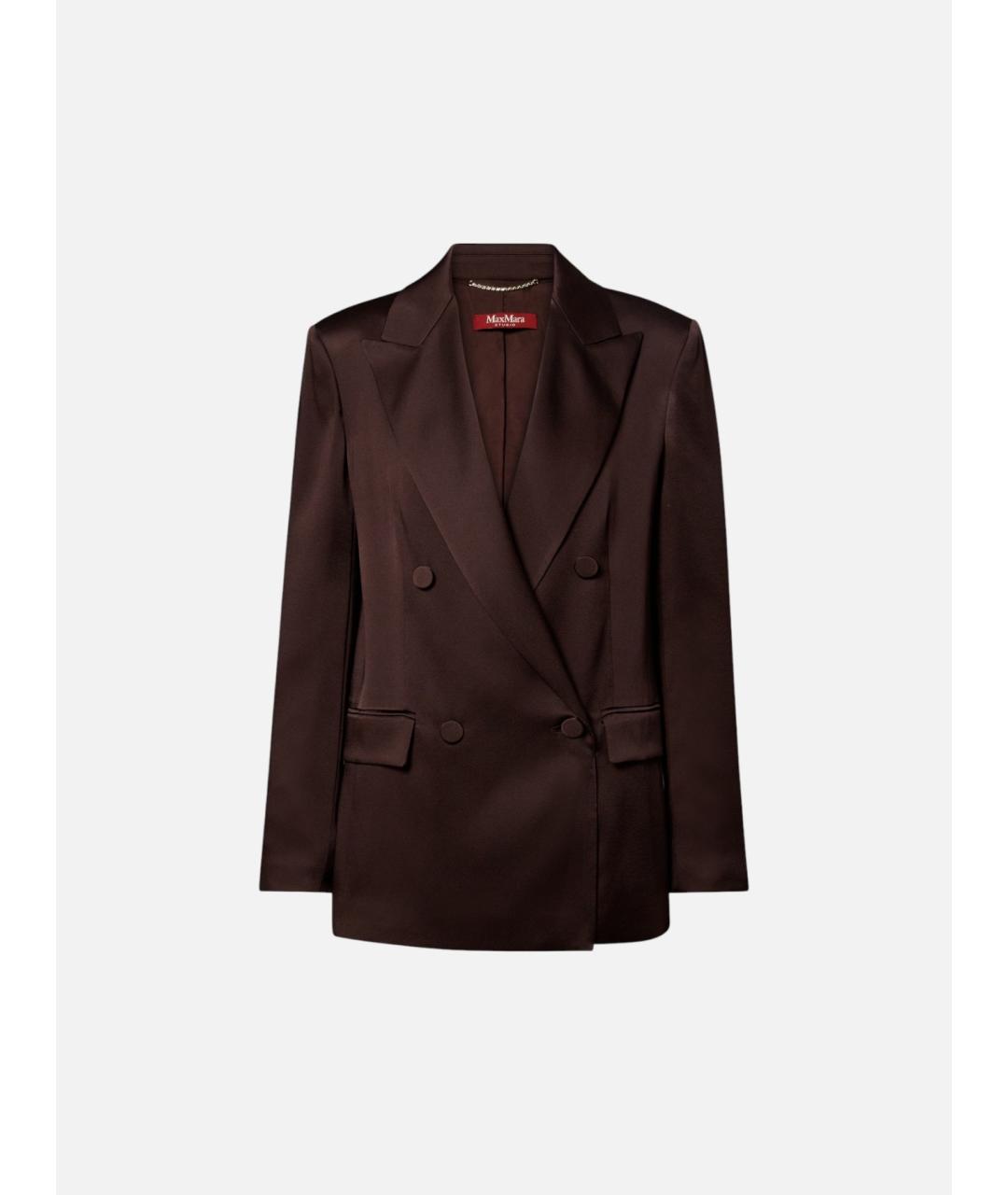 MAX MARA STUDIO Бордовый ацетатный жакет/пиджак, фото 1