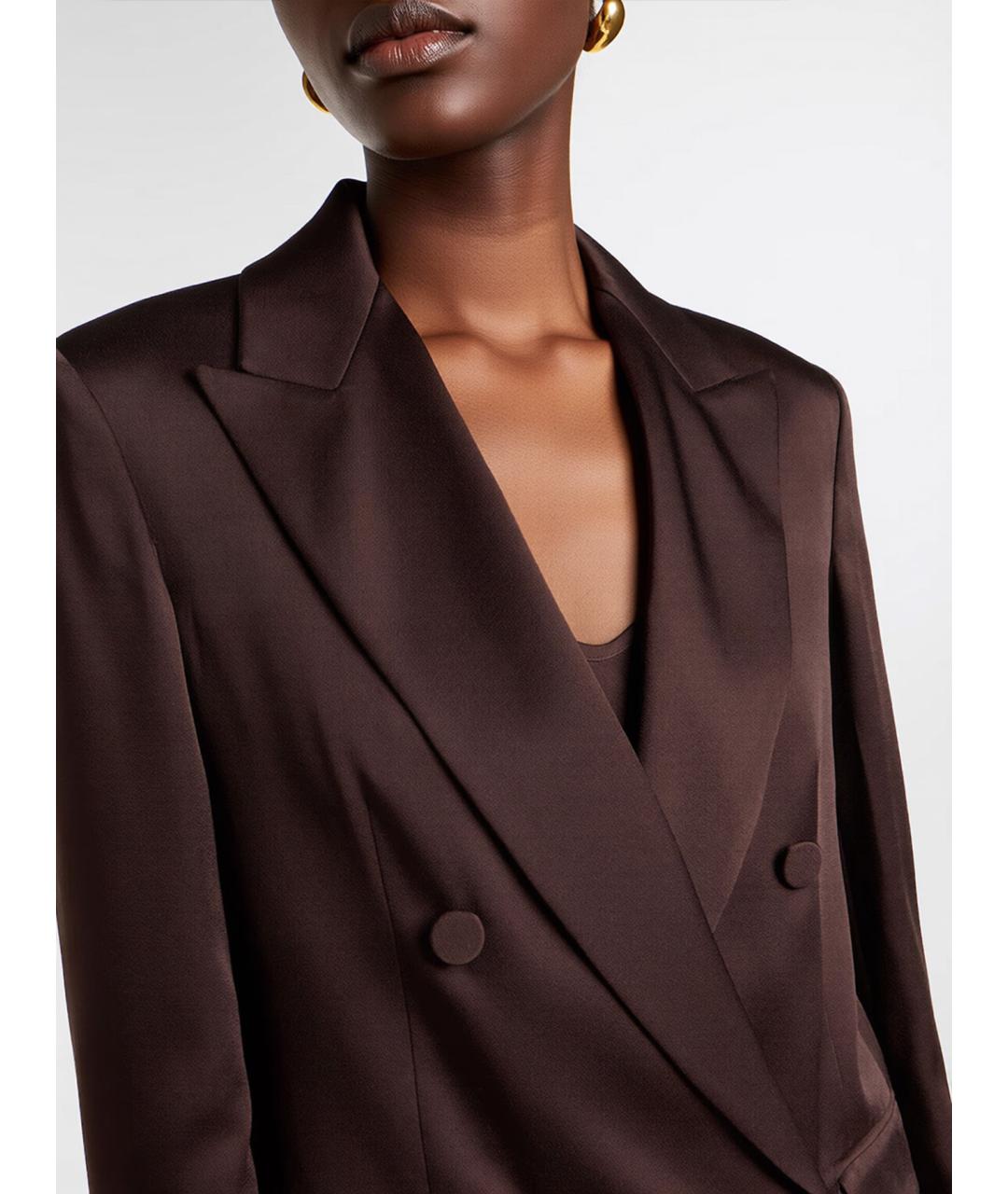 MAX MARA STUDIO Бордовый ацетатный жакет/пиджак, фото 5