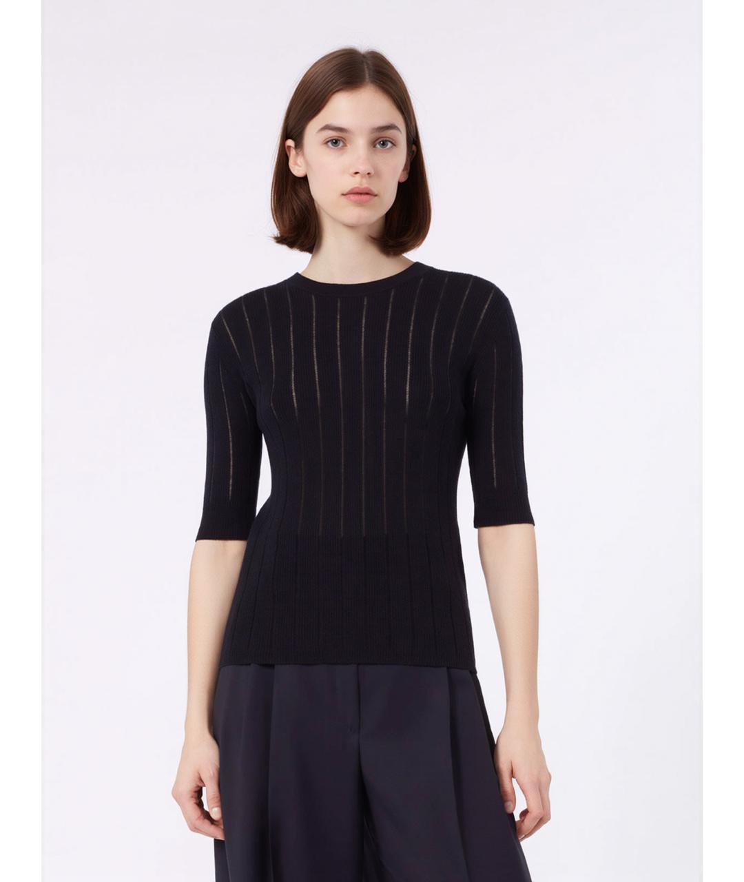 MAX MARA STUDIO Черный шелковый джемпер / свитер, фото 3